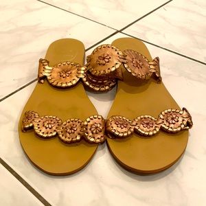 Rose gold metallic Jack Rogers